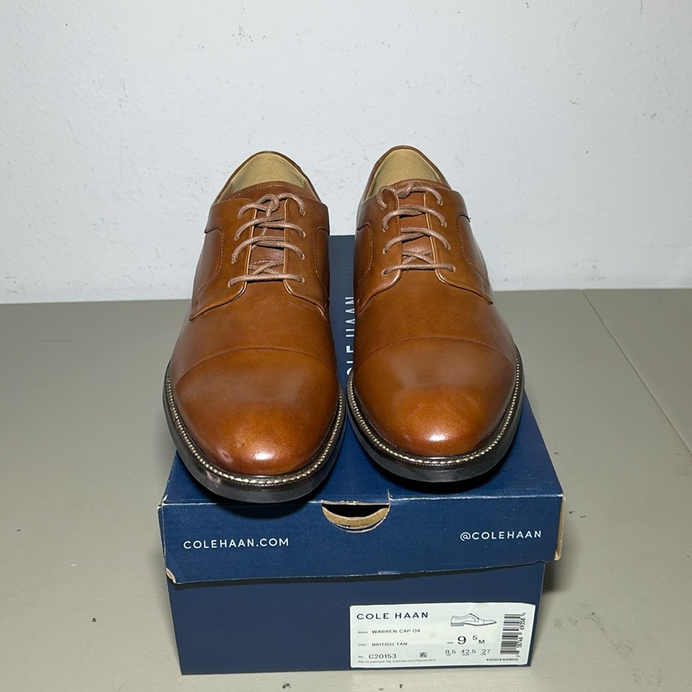 Cole Haan Warren Cap Toe Derby - C20153 - British Tan - Size 9.5 M
